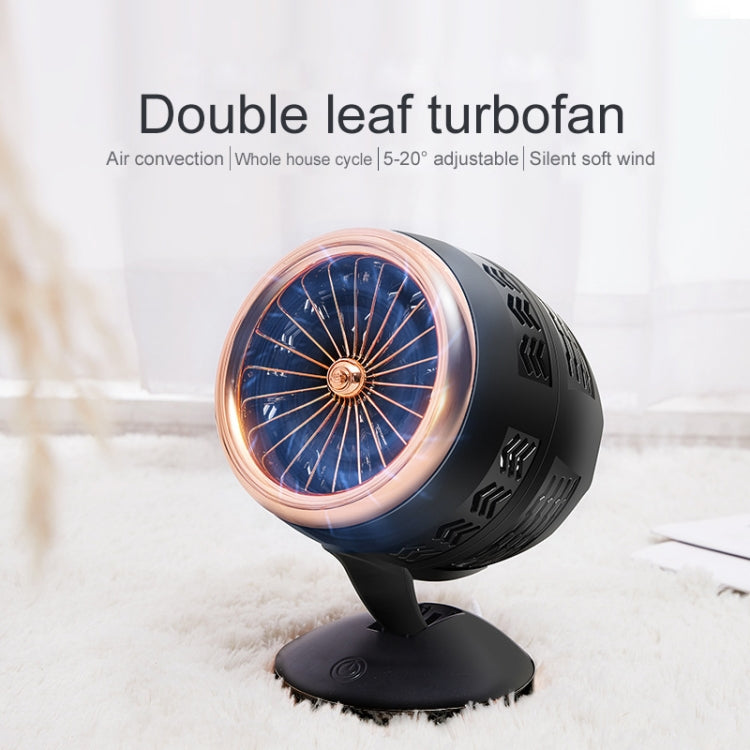 Portable Adjustable Mini USB Charging Air Convection Cycle Desktop Electric Fan Air Cooler, Support 2 Speed Control (Black Gold) - Consumer Electronics by buy2fix | Online Shopping UK | buy2fix