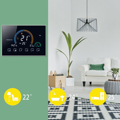 BHT-8000-GA Control Water Heating Energy-saving and Environmentally-friendly Smart Home Negative Display LCD Screen Round Room Thermostat without WiFi(Black) - Consumer Electronics by buy2fix | Online Shopping UK | buy2fix