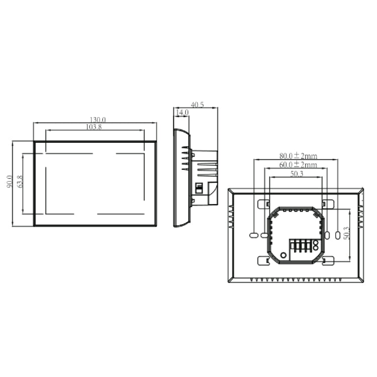 BHT-8000-GCLW-SS Brushed Stainless Steel Mirror Controlling Water/Gas Boiler Heating Energy-saving and Environmentally-friendly Smart Home Negative Display LCD Screen Round Room Thermostat with WiFi - Consumer Electronics by buy2fix | Online Shopping UK | buy2fix