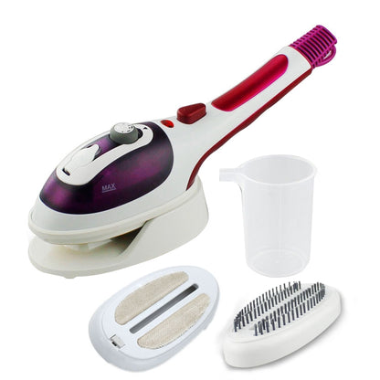 Multifunction Household Handheld Steamer Travel Portable Hand - Held Steam Hanging Hot Machine Ceramic Bottom with Flannelette Brush & Hair Brush & Measuring Cup,EU Plug(Purple) - Home & Garden by buy2fix | Online Shopping UK | buy2fix