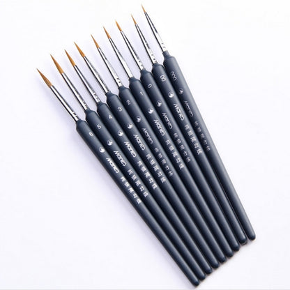 9 PCS / Set Art Supplies Weasel Hair Brush Watercolor Hook Line Brush Depict the Edge Pen Oil Painting Pen - Home & Garden by buy2fix | Online Shopping UK | buy2fix