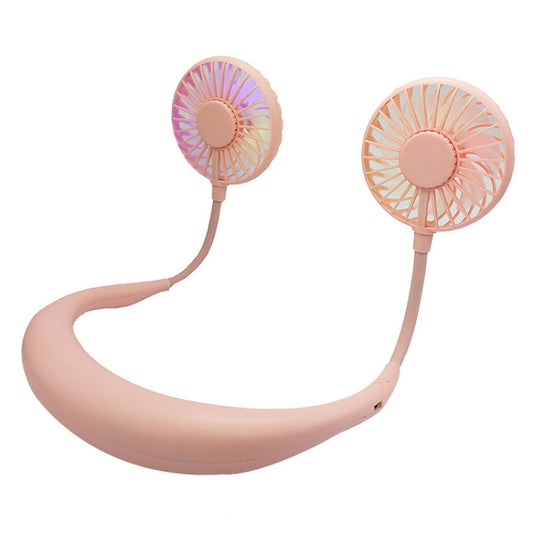 Creative Mini Hanging Neck Type Fan Outdoor LED Fan (Pink) - Consumer Electronics by buy2fix | Online Shopping UK | buy2fix