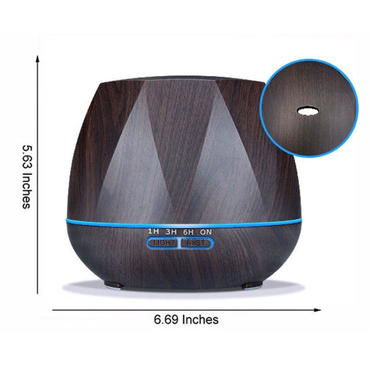 Diamond Wood Grain Remote Control Ultrasonic Humidifier Aromatherapy Machine Automatic Alcohol Sprayer with LED Lights, Capacity: 400mL, US Plug (Light Wood Color) - Home & Garden by buy2fix | Online Shopping UK | buy2fix