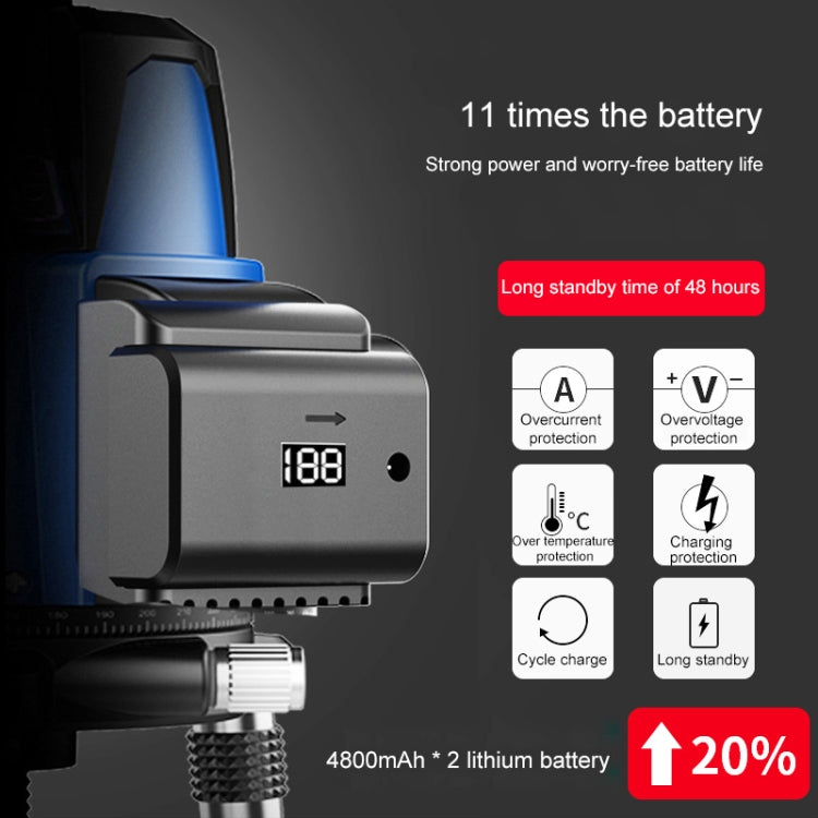 MBOOS LD Blue Light 3 Line Outdoor Laser Level Instrument with Suitcase & 1m Tripod - Consumer Electronics by buy2fix | Online Shopping UK | buy2fix