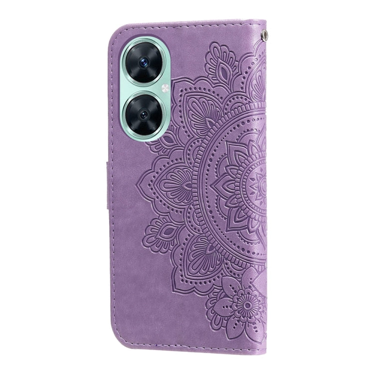 For Huawei nova 11i / Maimang 20 5G / Enjoy 60 Pro 7-petal Flowers Embossing Leather Phone Case (Light Purple) - Huawei Cases by buy2fix | Online Shopping UK | buy2fix