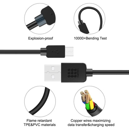 HAWEEL 2m USB-C / Type-C to USB 2.0 Data & Charging Cable(Black) - Mobile Accessories by buy2fix | Online Shopping UK | buy2fix