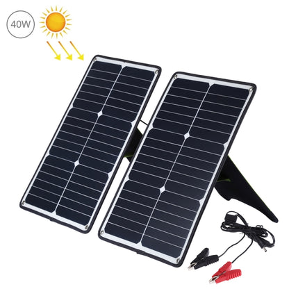 HAWEEL 2 PCS 20W Monocrystalline Silicon Solar Power Panel Charger, with USB Port & Holder & Tiger Clip, Support QC3.0 and AFC(Black) - Charger by HAWEEL | Online Shopping UK | buy2fix