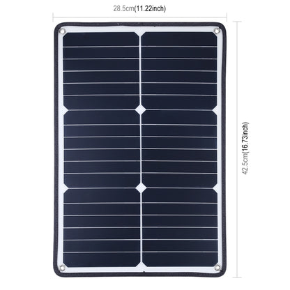 HAWEEL 4 PCS 20W Monocrystalline Silicon Solar Power Panel Charger, with USB Port & Holder & Tiger Clip, Support QC3.0 and AFC(Black) - Charger by HAWEEL | Online Shopping UK | buy2fix