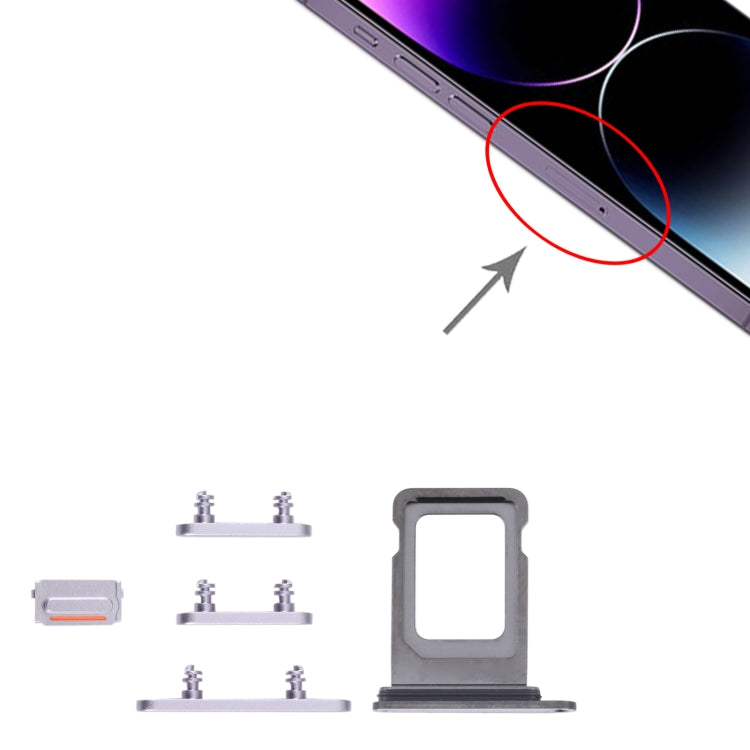 SIM Card Tray + SIM Card Tray + Side Keys for iPhone 14 Pro (Purple) - Repair & Spare Parts by buy2fix | Online Shopping UK | buy2fix