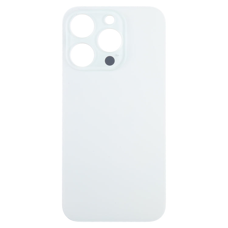 For iPhone 15 Pro Easy Replacement Big Camera Hole Glass Back Battery Cover(White) -  by buy2fix | Online Shopping UK | buy2fix