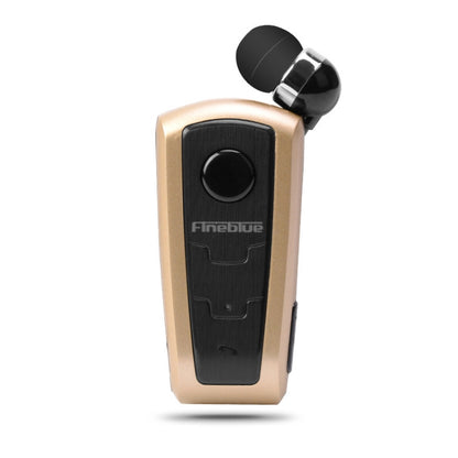 Fineblue F910 CSR4.1 Retractable Cable Caller Vibration Reminder Anti-theft Bluetooth Headset(Gold) - Bluetooth Earphone by Fineblue | Online Shopping UK | buy2fix