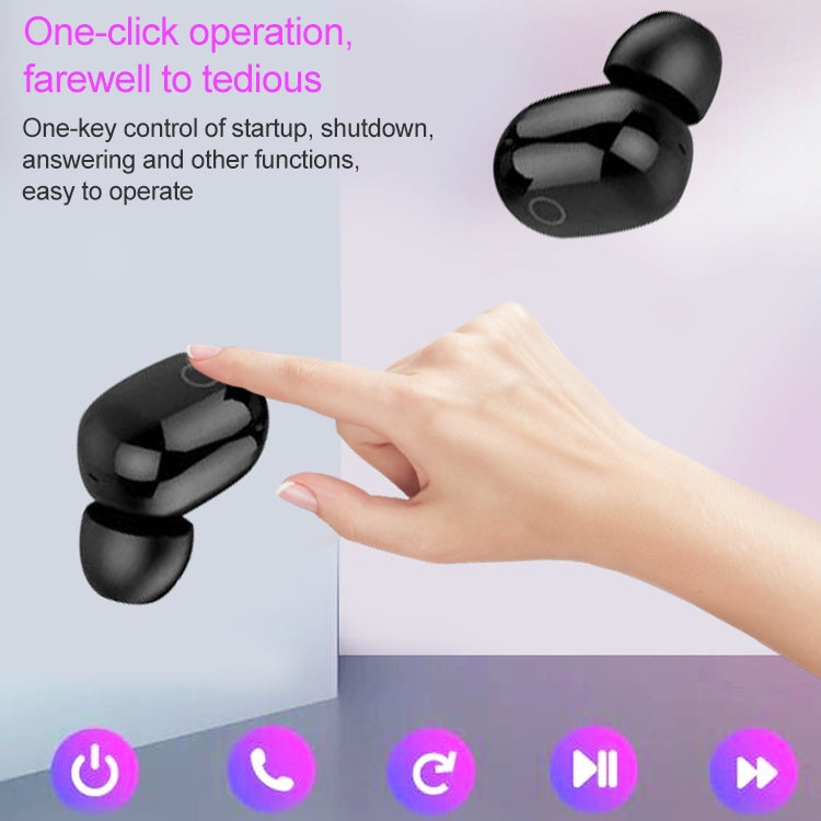 Dt-18 Wireless Two Ear Bluetooth Headset With 2000mAh Charging Cabin & Touch & Intelligent Magnetic Suction Charging (Black) - Bluetooth Earphone by buy2fix | Online Shopping UK | buy2fix