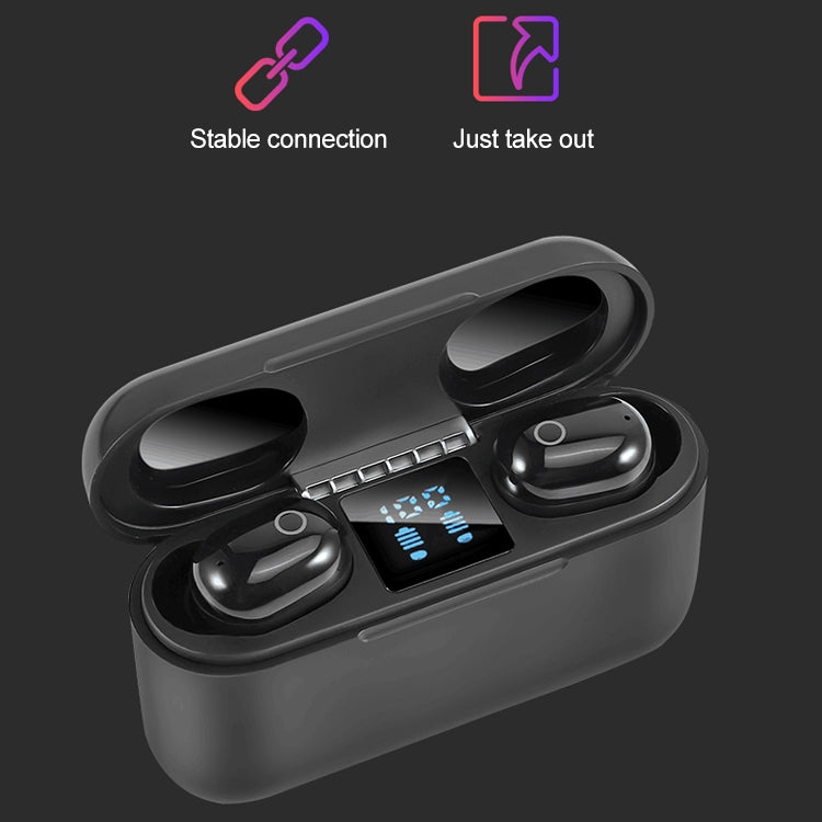 Dt-18 Wireless Two Ear Bluetooth Headset With 2000mAh Charging Cabin & Touch & Intelligent Magnetic Suction Charging (Black) - Bluetooth Earphone by buy2fix | Online Shopping UK | buy2fix