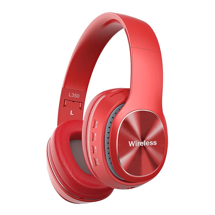 L350 Foldable Wireless Sports Stereo Bluetooth Headset, Supports IOS Power Display & HD Calling & FM & TF Card & 3.5mm AUX (Red) - Headset & Headphone by buy2fix | Online Shopping UK | buy2fix