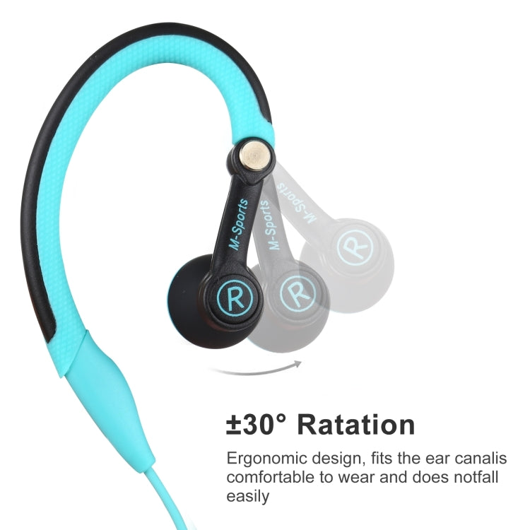 Mucro Type-C Plug In-Ear Sport Earhook Wired Stereo Headphones for Jogging Gym(Blue) - Type-C Earphone by Mucro | Online Shopping UK | buy2fix