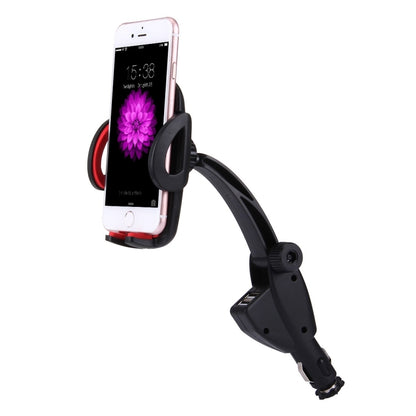 HC006 2 in 1 Car Charger & 360 Rotation Holder, For iPhone, Galaxy, Huawei, Xiaomi, LG, HTC and other Smartphones of width 47-92mm Smartphone(Red) - Car Holders by buy2fix | Online Shopping UK | buy2fix