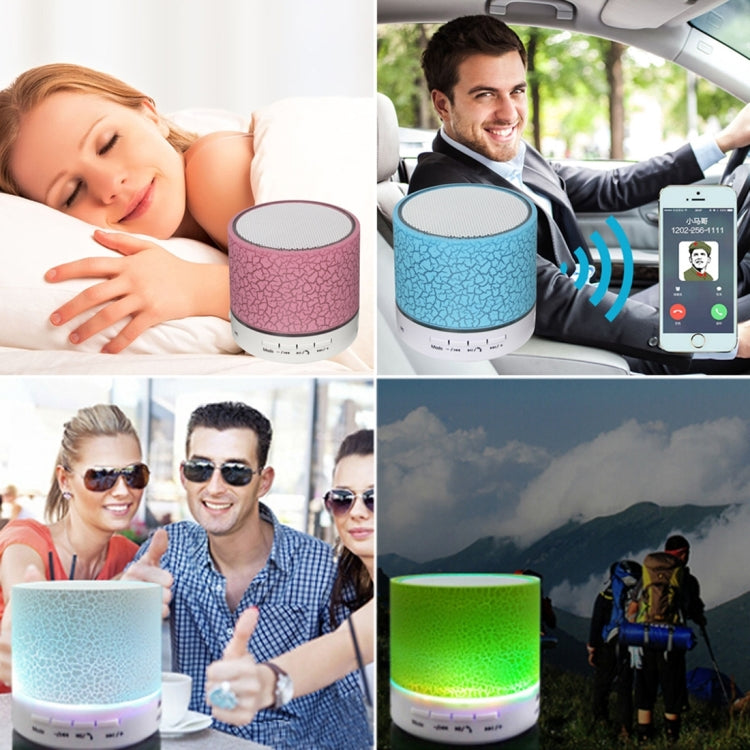 A9 Mini Portable Glare Crack Bluetooth Stereo Speaker with LED Light, Built-in MIC, Support Hands-free Calls & TF Card(Blue) - Mini Speaker by buy2fix | Online Shopping UK | buy2fix