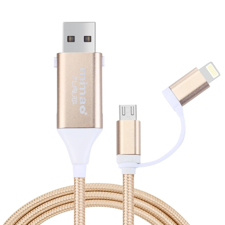 1M Multi-functional Mimao 8pin & Micro USB to OTG & USB 2.0 Data Sync Cable USB Charging Cable, For iPhone & iPad, Samsung, HTC, Sony, Huawei, Xiaomi(Gold) - OTG Adapter by buy2fix | Online Shopping UK | buy2fix