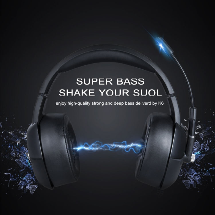 ONIKUMA K6 Over Ear Bass Stereo Surround Gaming Headphone with Microphone & RGB Lights - Multimedia Headset by ONIKUMA | Online Shopping UK | buy2fix