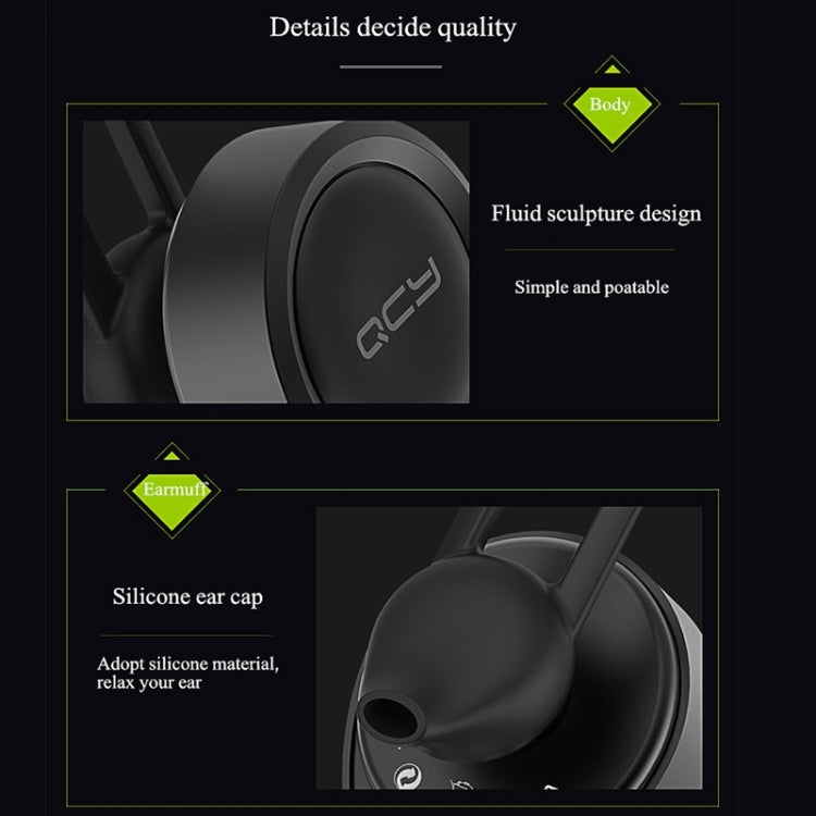 QCY J11 Universal Driving Wireless Bluetooth 4.1 Earphone with Mic for Smart Phones or Other Bluetooth Devices, Effective Bluetooth Distance: 10M(Black) - Bluetooth Earphone by QCY | Online Shopping UK | buy2fix