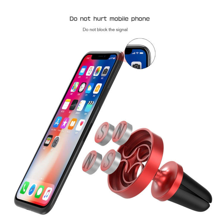 CaseMe Universal 360 Degree Rotation Magnetic Car Air Outlet Vent Mount Phone Holder, For iPhone, Galaxy, Sony, Lenovo, HTC, Huawei, and other Smartphones (Red) - Car Holders by CaseMe | Online Shopping UK | buy2fix