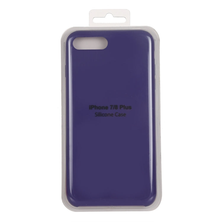 Pure Color Liquid Silicone Case for iPhone 8 Plus & 7 Plus(Dark Purple) - Apple Accessories by buy2fix | Online Shopping UK | buy2fix