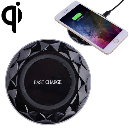 DC5V Input Diamond Qi Standard Fast Charging Wireless Charger, Cable Length: 1m(Black) - Apple Accessories by buy2fix | Online Shopping UK | buy2fix
