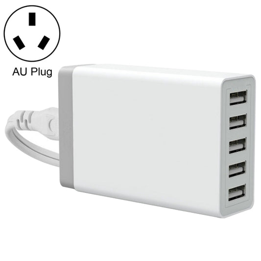 XBX09 40W 5V 8A 5 USB Ports Quick Charger Travel Charger, AU Plug(White) - Multifunction Charger by buy2fix | Online Shopping UK | buy2fix