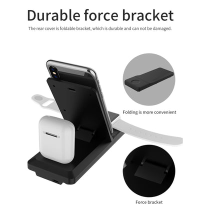 H6 3 in 1 Portable Folding Wireless Charger for iPhone + iWatch + AirPods(Black) - Apple Accessories by buy2fix | Online Shopping UK | buy2fix