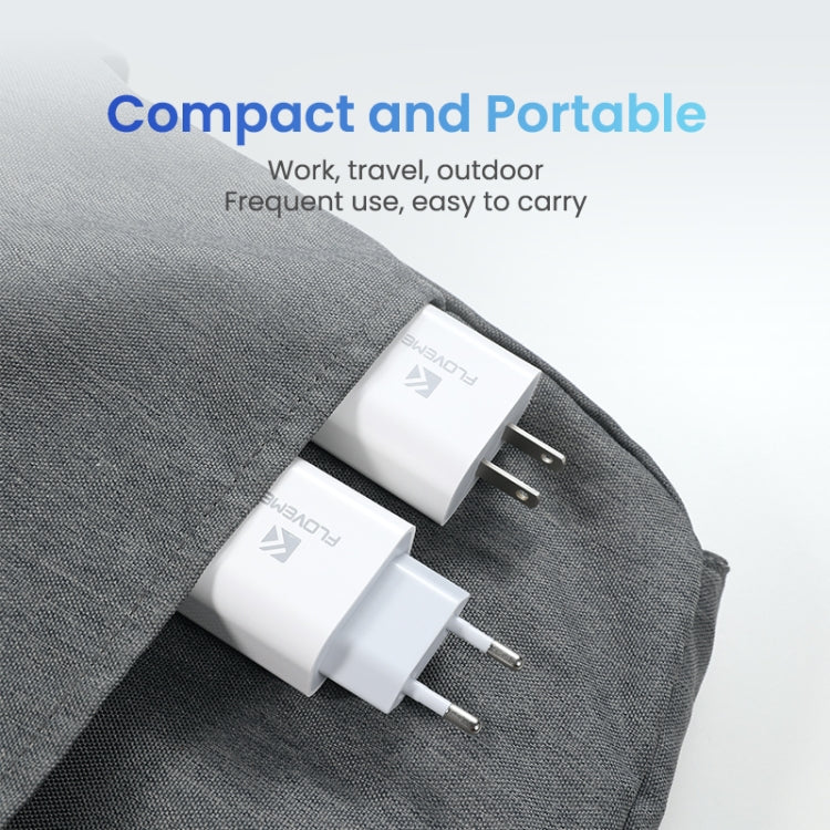 FLOVEME 20W PD 3.0 Travel Fast Charger Power Adapter, US Plug (White) - Apple Accessories by FLOVEME | Online Shopping UK | buy2fix