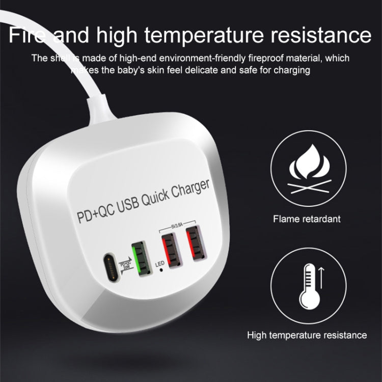 WLX-T3P 4 In 1 PD + QC Multi-function Smart Fast Charging USB Charger(AU Plug) - Multifunction Charger by buy2fix | Online Shopping UK | buy2fix