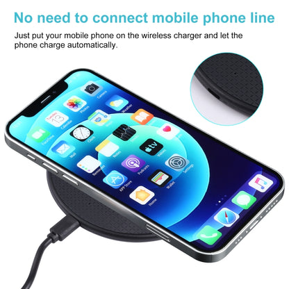 10W QI Plaid Pattern Round Plastic Wireless Charger (Black) - Apple Accessories by buy2fix | Online Shopping UK | buy2fix