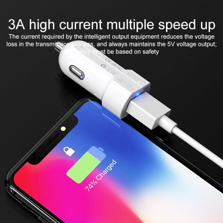 IVON CC13 QC 3.0 Fast Charging Car Charger Set with Type-C / USB-C Charging Cable (White) - Car Charger by IVON | Online Shopping UK | buy2fix