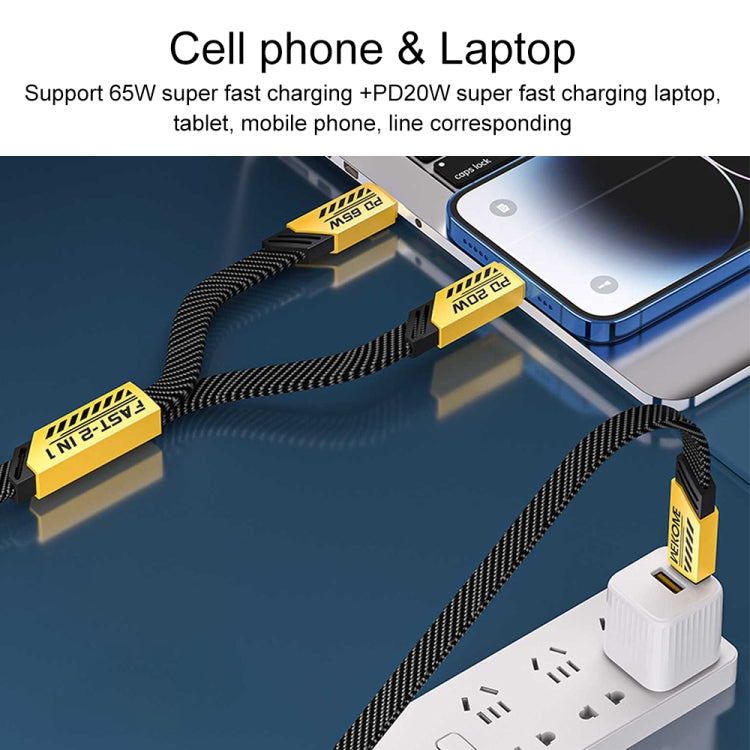 WK WDC-192 Mech Series 100W USB-C/Type-C to USB-C/Type-C Fast Charge Data Cable, Length: 1m(Yellow) -  by WK | Online Shopping UK | buy2fix