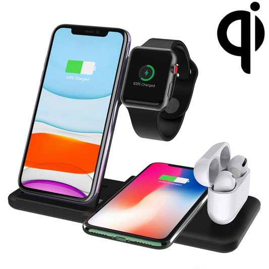 Q20 4 In 1 Wireless Charger Charging Holder Stand Station For iPhone / Apple Watch / AirPods, Support Dual Phones Charging (Black) - Apple Accessories by buy2fix | Online Shopping UK | buy2fix