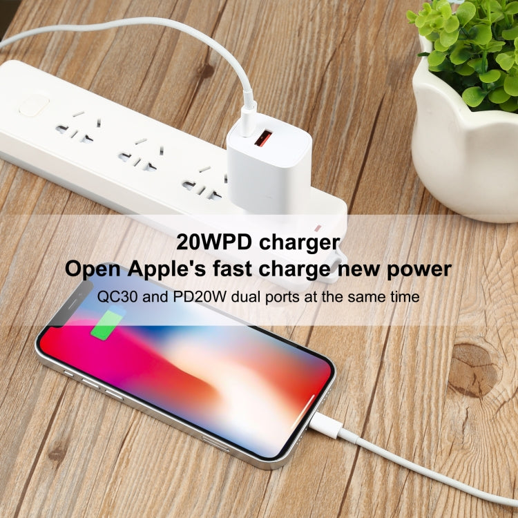 T087 20W USB-C / Type-C + USB Ports Fast Charging Travel Charger, EU Plug - USB Charger by buy2fix | Online Shopping UK | buy2fix