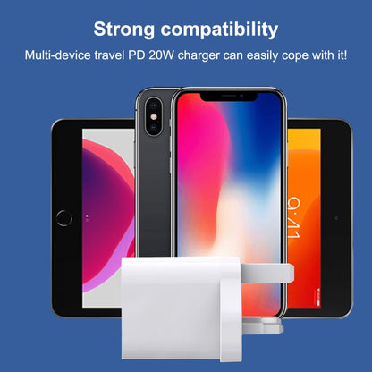 E087 20W USB-C / Type-C + USB Ports Fast Charging Travel Charger, UK Plug - USB Charger by buy2fix | Online Shopping UK | buy2fix