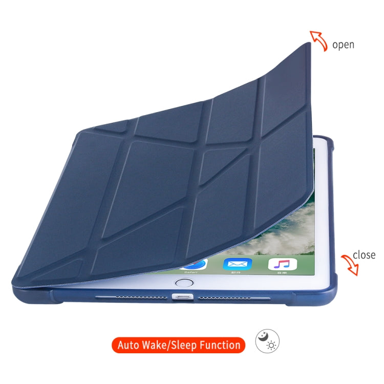 Multi-folding Shockproof TPU Protective Case for iPad 9.7 (2018) / 9.7 (2017) / air / air2, with Holder & Pen Slot(Black) - Apple Accessories by buy2fix | Online Shopping UK | buy2fix