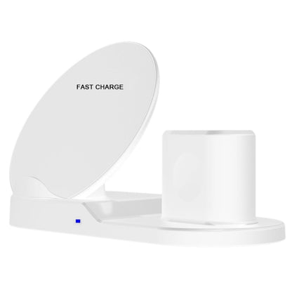 N30 3 in 1 Fast Wireless Charger Holder for Qi Standard Smartphones & iWatch & AirPods(White) - Multifunction Charger by buy2fix | Online Shopping UK | buy2fix