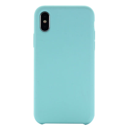 For iPhone XR Four Corners Full Coverage Liquid Silicone Case(Baby Blue) - More iPhone Cases by buy2fix | Online Shopping UK | buy2fix