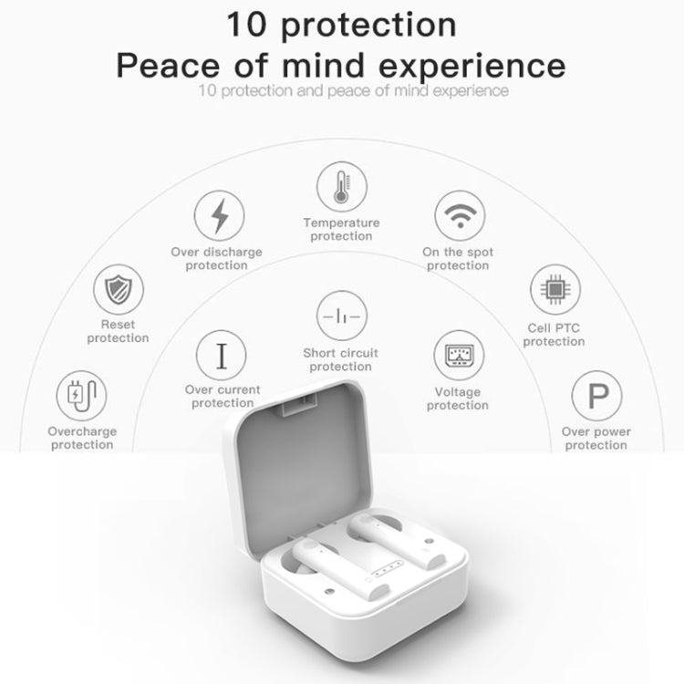 AIR2S TWS Dual Microphone Voice Noise Cancelling Touch Bluetooth Earphone with Charging Box, Support Light Display & Call & Voice Assistant & NFC(White) - TWS Earphone by buy2fix | Online Shopping UK | buy2fix