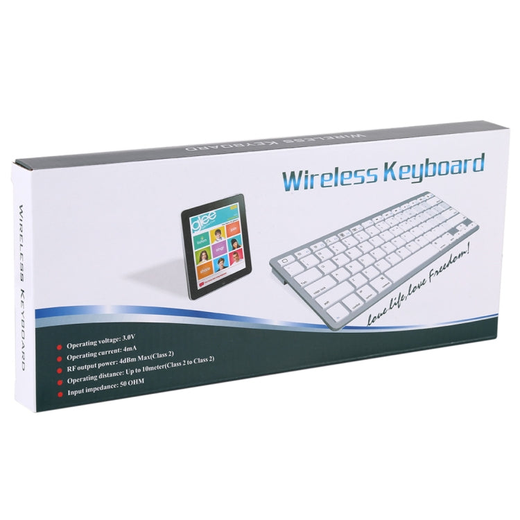 WB-8022 Ultra-thin Wireless Bluetooth Keyboard for iPad, Samsung, Huawei,  Xiaomi, Tablet PCs or Smart Phones, Arabic Keys(Silver) - Computer & Networking by buy2fix | Online Shopping UK | buy2fix