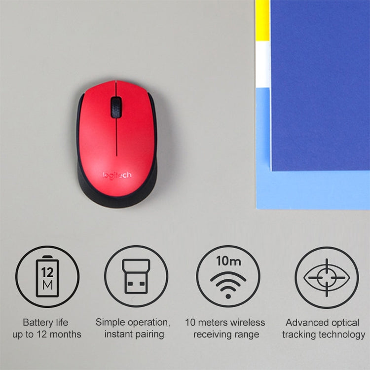 Logitech M170 1000DPI USB Wireless Mouse with 2.4G Receiver (Blue) - Wireless Mice by Logitech | Online Shopping UK | buy2fix