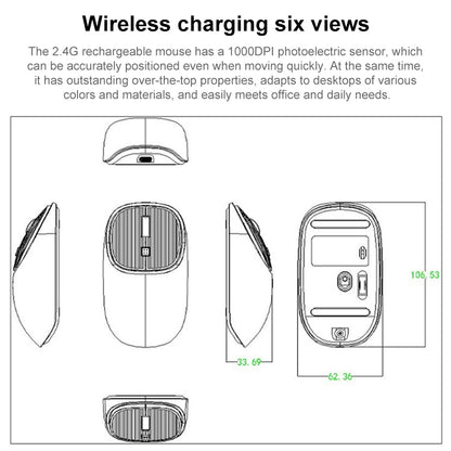 MKESPN SXS-5600 Type-C Rechargeable 2.4G Wireless Mouse(Red) - Wireless Mice by MKESPN | Online Shopping UK | buy2fix