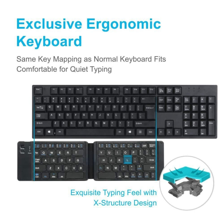 Mini Wireless Bluetooth Folding Keyboard (Black) - Wireless Keyboard by buy2fix | Online Shopping UK | buy2fix