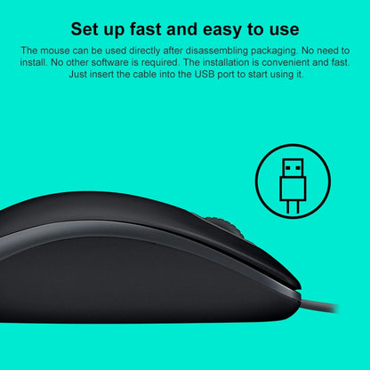 Logitech M110 1000DPI Wired Mouse USB Silent Mouse (Black) - Wired Mice by Logitech | Online Shopping UK | buy2fix