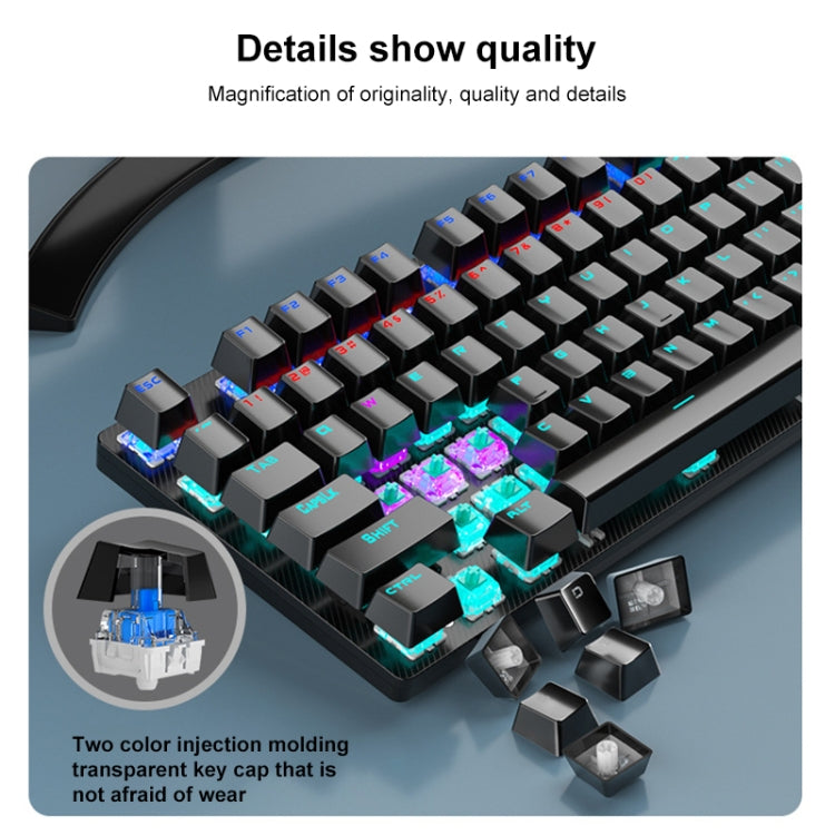 AULA S2022 USB Wired Mechanical Keyboard (Black) - Wired Keyboard by AULA | Online Shopping UK | buy2fix