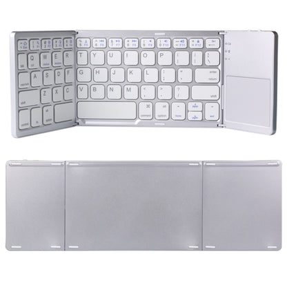 B033 Rechargeable 3-Folding 64 Keys Bluetooth Wireless Keyboard with Touchpad(Silver) - Wireless Keyboard by buy2fix | Online Shopping UK | buy2fix