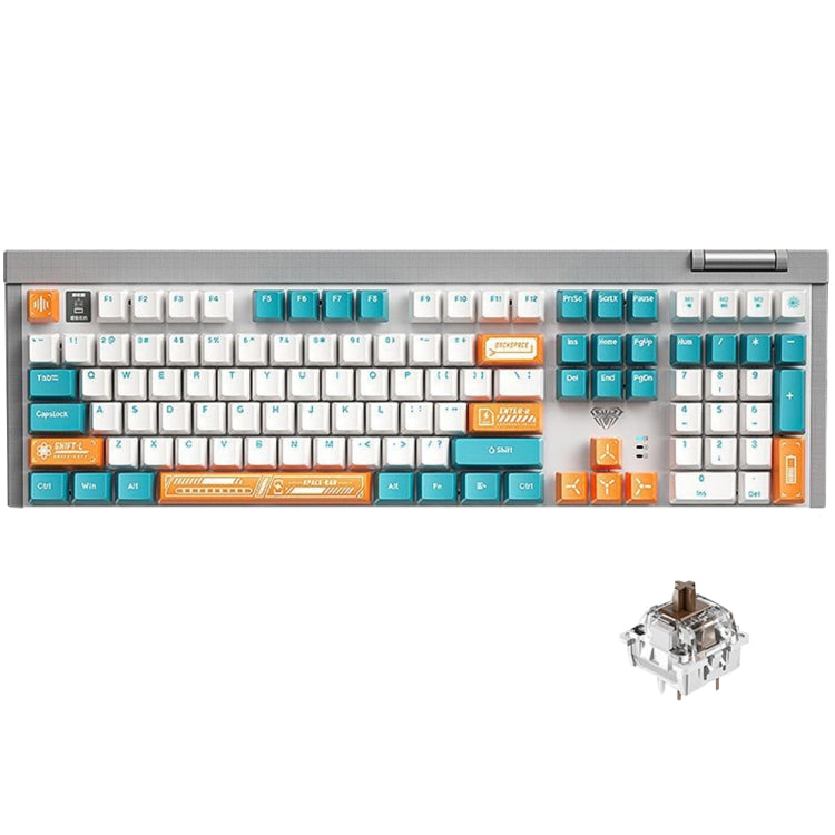 AULA F3050 2.4G Wireless Dual Mode Mechanical Keyboard,Tea Shaft(Green) - Wireless Keyboard by AULA | Online Shopping UK | buy2fix