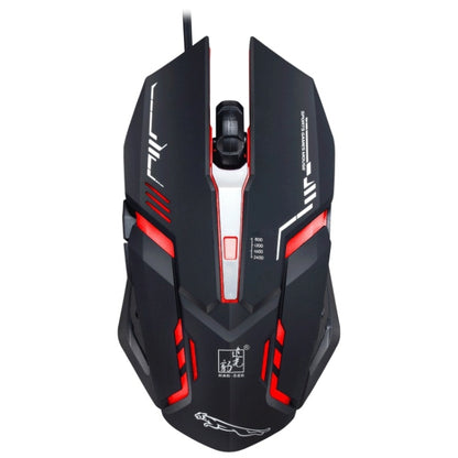 Chasing Leopard V17 USB 2400DPI Four-speed Adjustable Line Pattern Wired Optical Gaming Mouse with LED Breathing Light, Length: 1.45m(Black) - Wired Mice by Chasing Leopard | Online Shopping UK | buy2fix